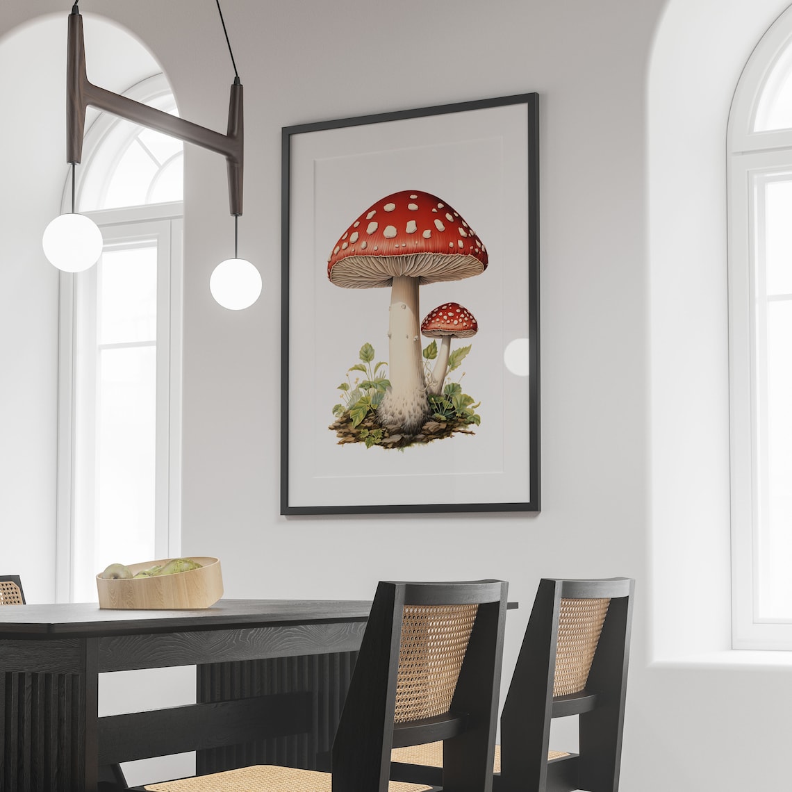 Fly Agaric Mushroom Botanical Guide Art Print - Image 4