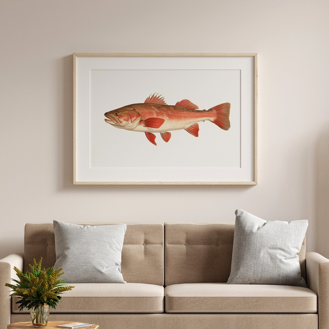 Cod Fish Vintage Illustration Wall Art Print - Image 3