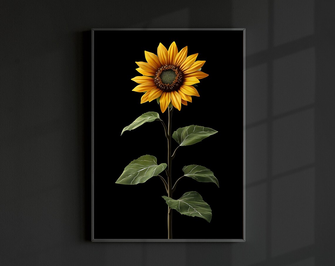 Sunflower Photo Botanical Minimal Modern Art Print