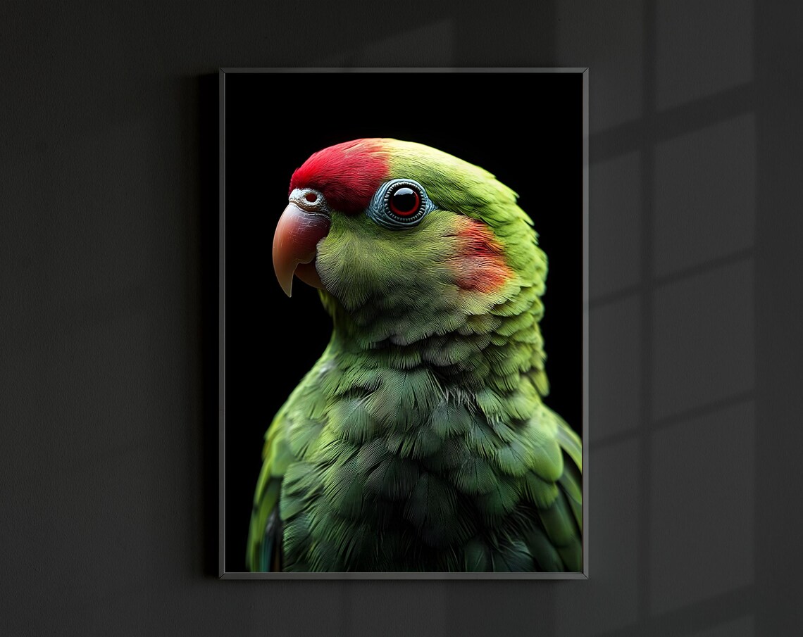 Parrot Minimal Modern Wildlife Art Print
