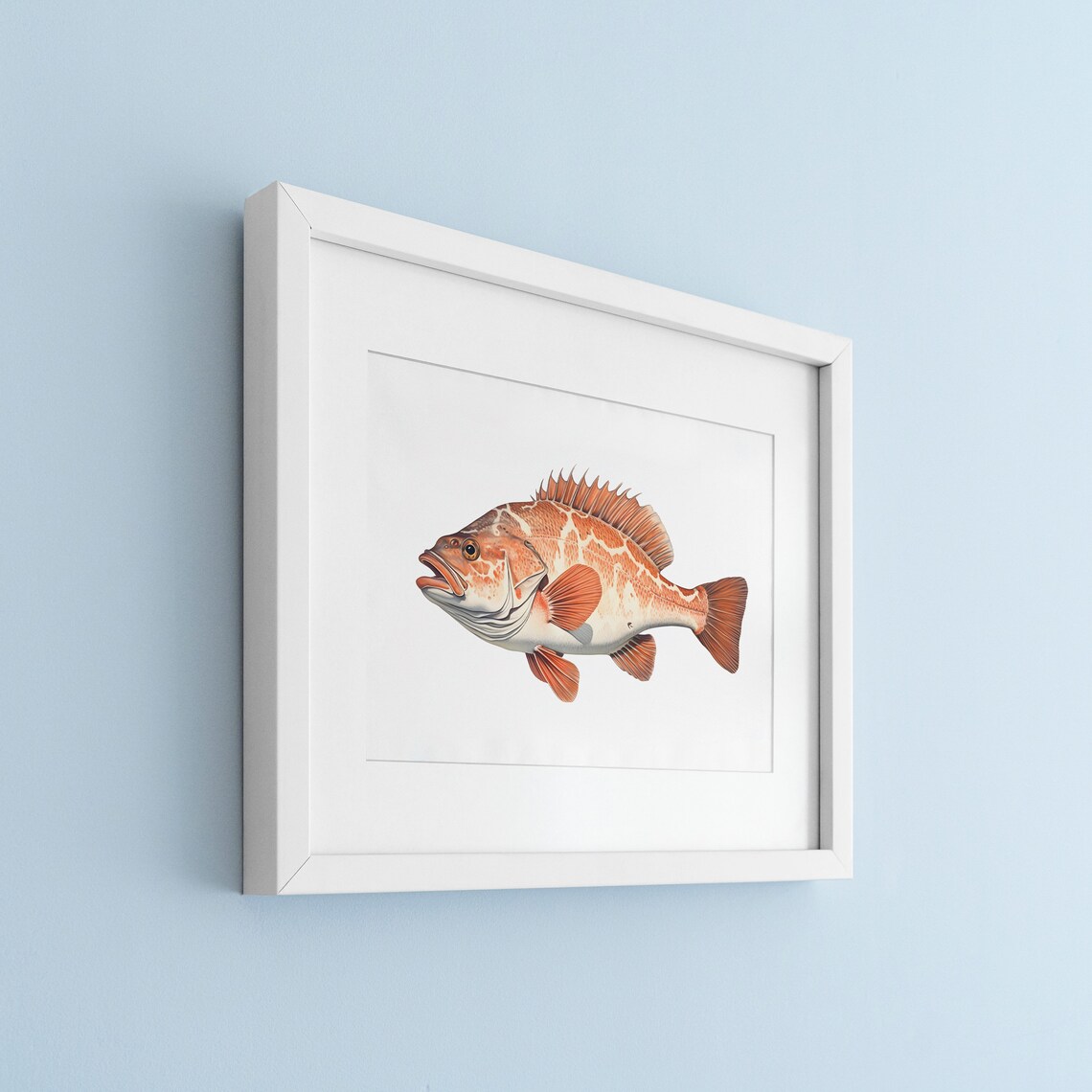 Vintage Grouper Fish Illustration Art Print - Image 3