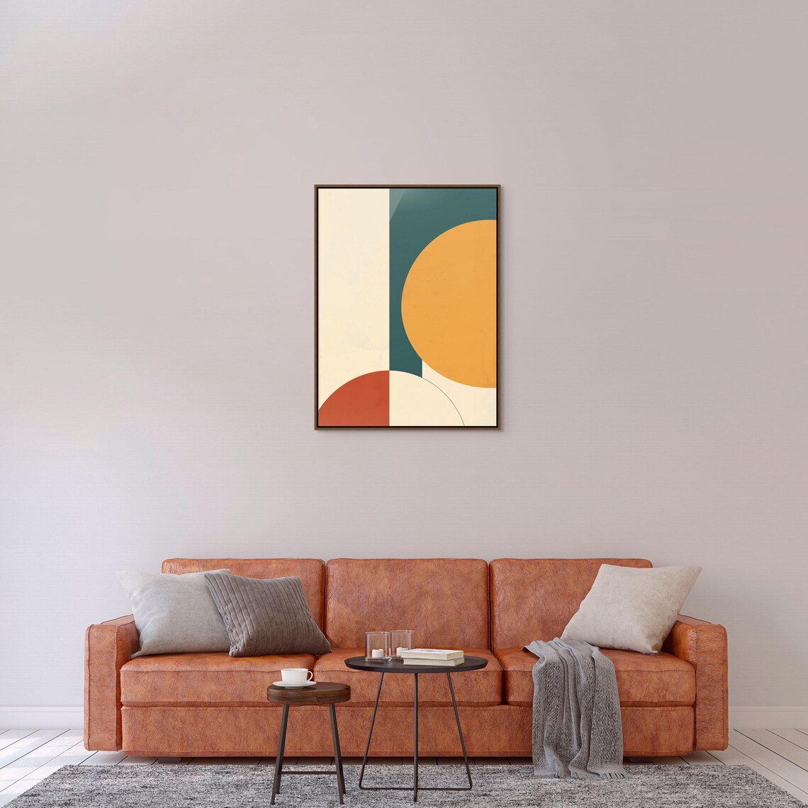 Mid Century Modern Geometric Abstract Art Print - Image 3