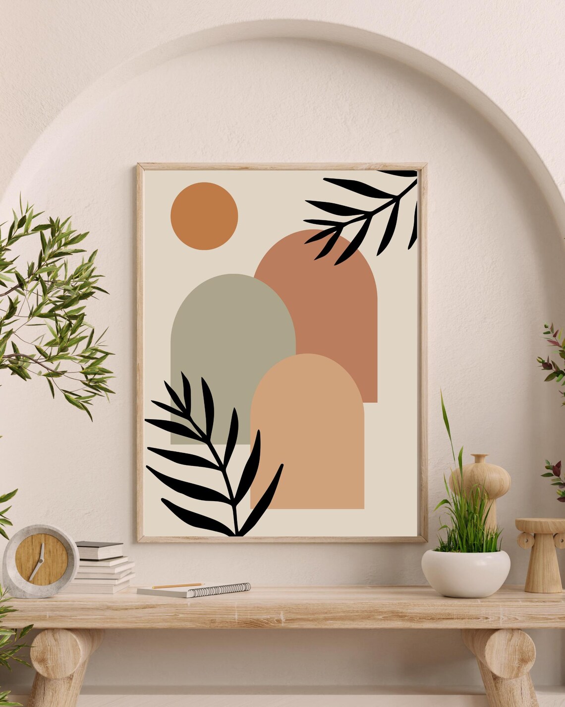 Fleurs Oriental Minimalist Abstract Wall Art - Image 3