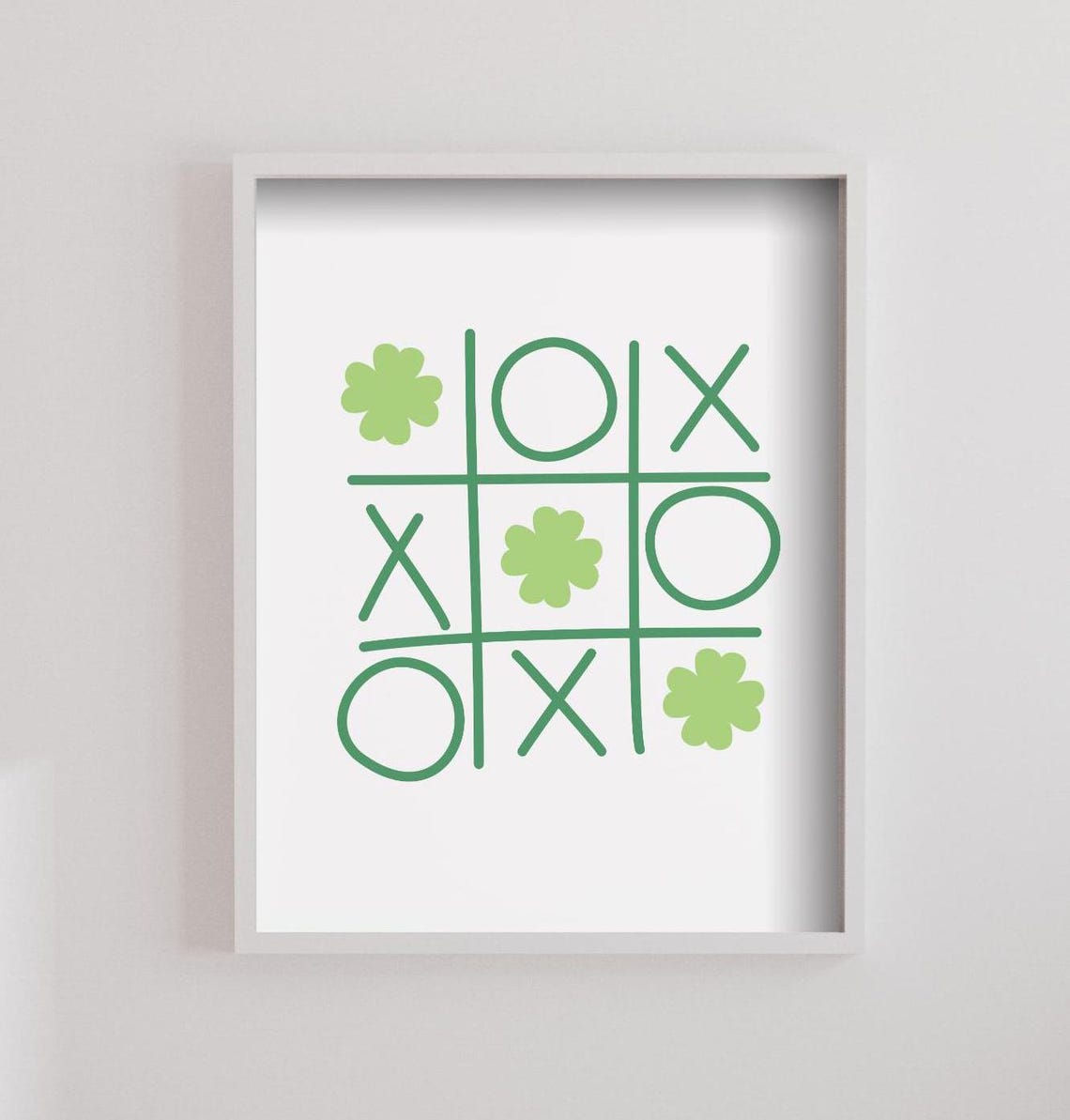 St Patrick's Day Tic Tac Toe Clover Game Green Playful Poster
