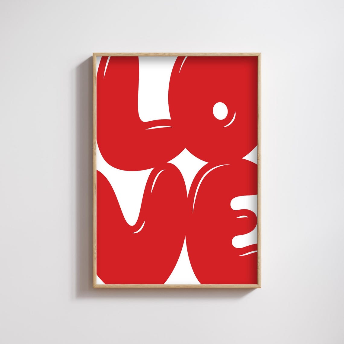 Valentine's Day Bold Red Retro Bubble Love Typography Poster