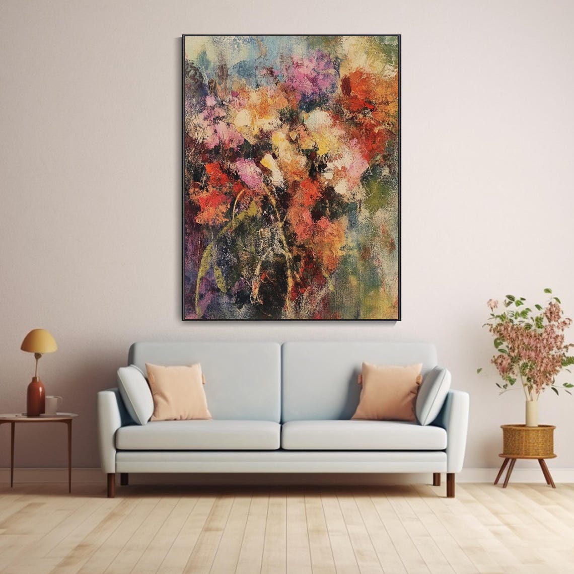 Abstract Colorful Floral Painting Expressionist Bloom Poster - Image 4