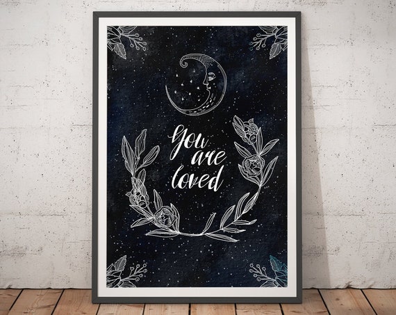 You Are So Loved Print Mindfulness Gift Astrology Gifts Harry Potter Inspired Harry Potter Baby Harry Potter Gift Nursery Poster