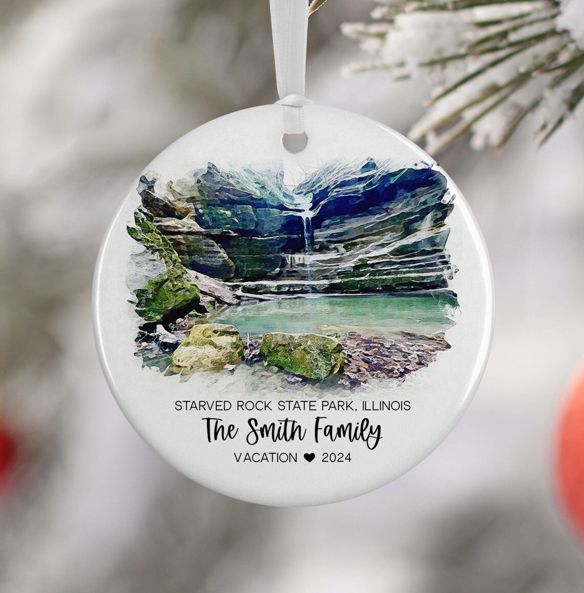 Starved Rock State Park Illinois Family Vacation 2024 Ornament Poster