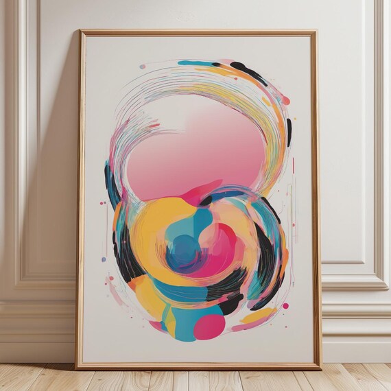 Color Form No 096 Velocity Abstract Colorful Wall Art Vibrant Modern Home Decor Print Bold Motioninspired Poster