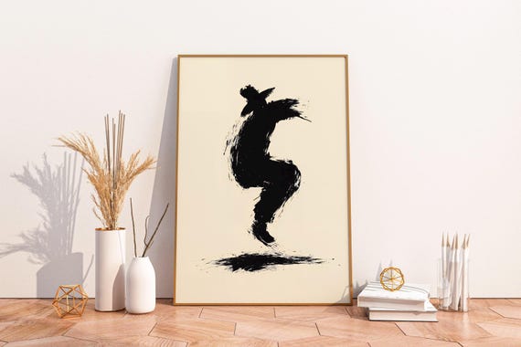 Wabi Sabi Wall Art Print Japandi Ink Brush Poster Minimalist Zen Home Decor Modern Expressive Silent Rhythm