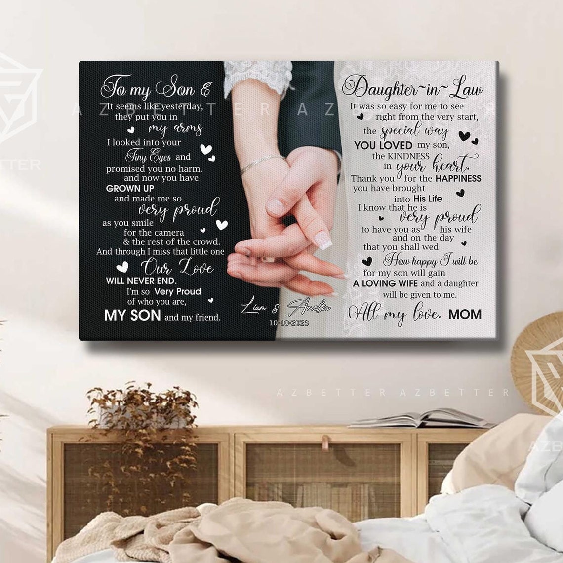 Personalized Wedding Gifts For Son On Wedding Day Custom Wedding Anniversary Gift For Daughter In Law Son Wedding Gift From Parents