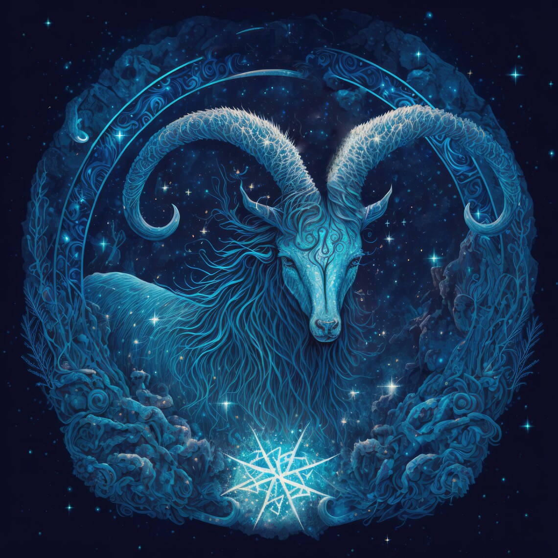 Capricorn Zodiac Art, Art Print