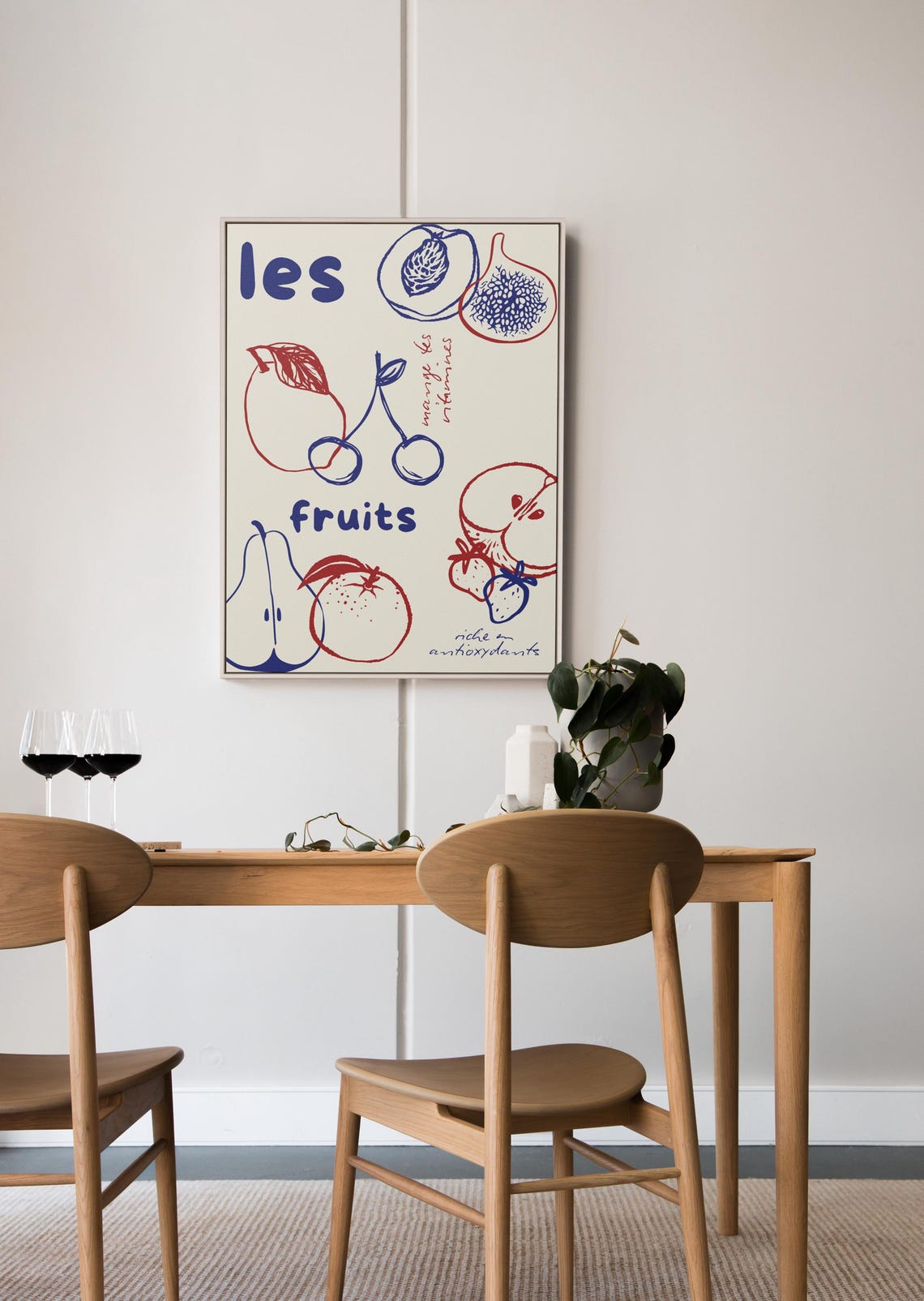 Kitchen Fruit Art Print, French Food Poster