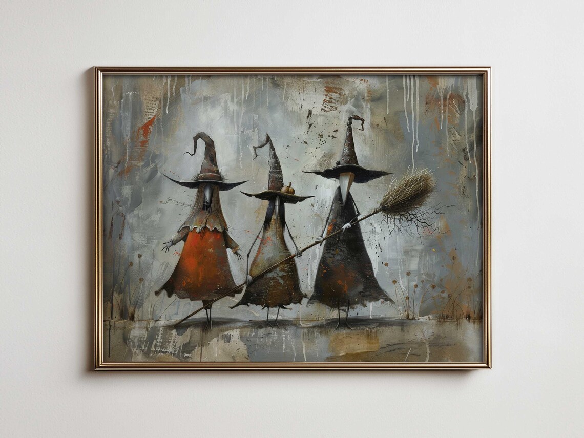 Magical Witchy Wall Art Halloween Prints Home Decor Candy Witch Rustic Farmhouse Witchcraft Poster