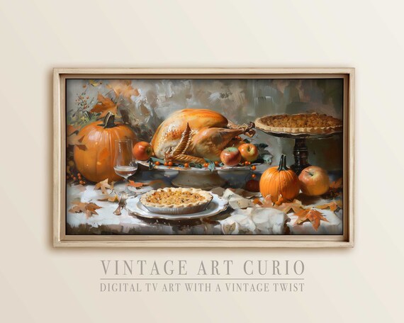 Fall Vintage Book Tv Frame Art Samsung Library Decor Rustic Autumn Lover Antique Screensaver Oil Painting Farmhouse