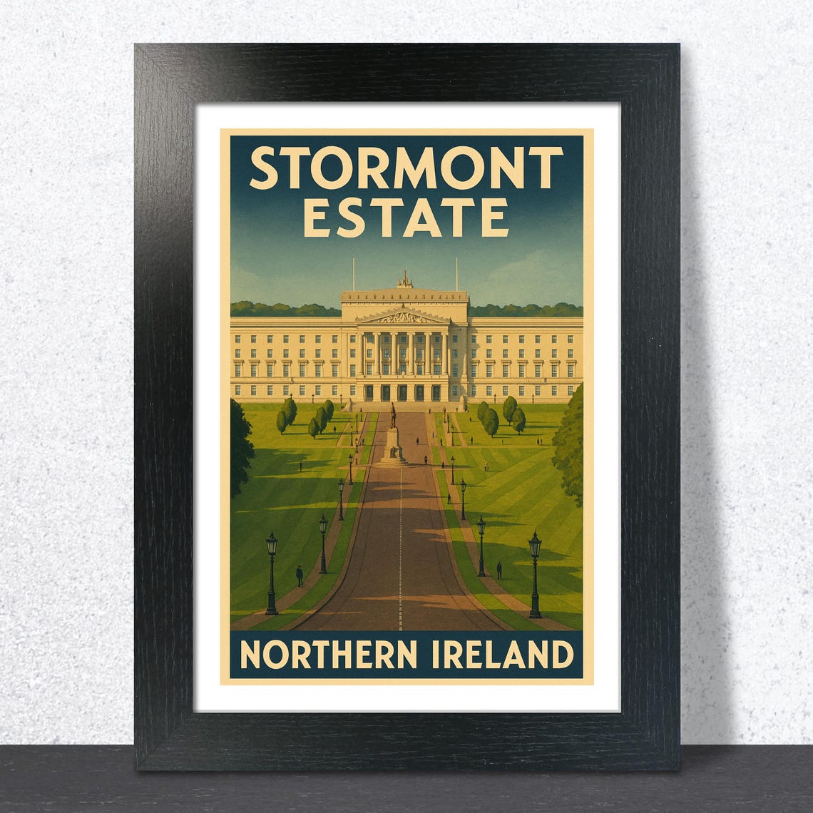 Stormont Estate Northern Ireland Vintage Travel Building Poster