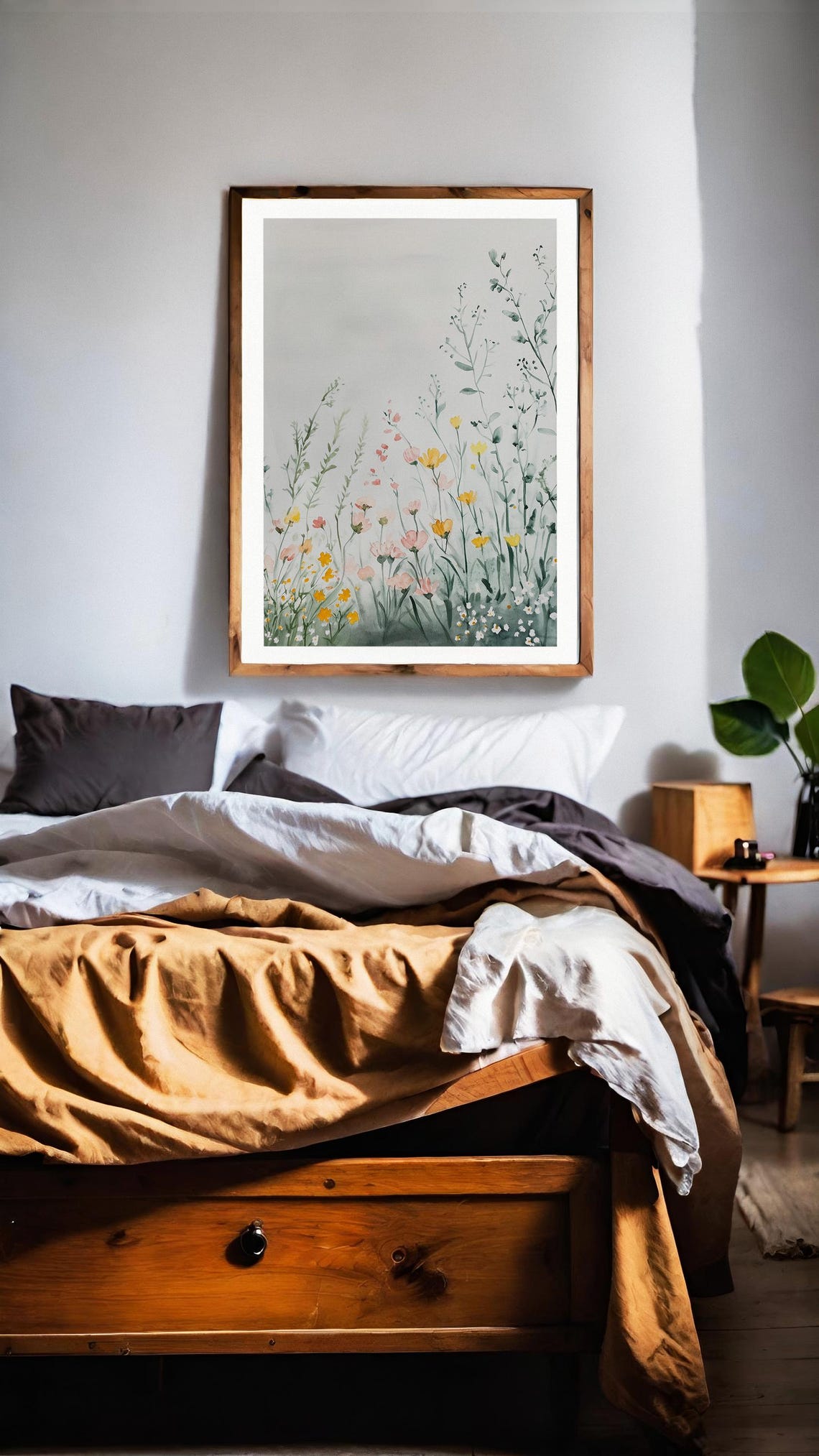Wildflowers Painting Spring Flower Watercolor Art Print Field Of Flowers Wall Art Landscape Print Meadow Artwork Wildflower Girl - Image 5