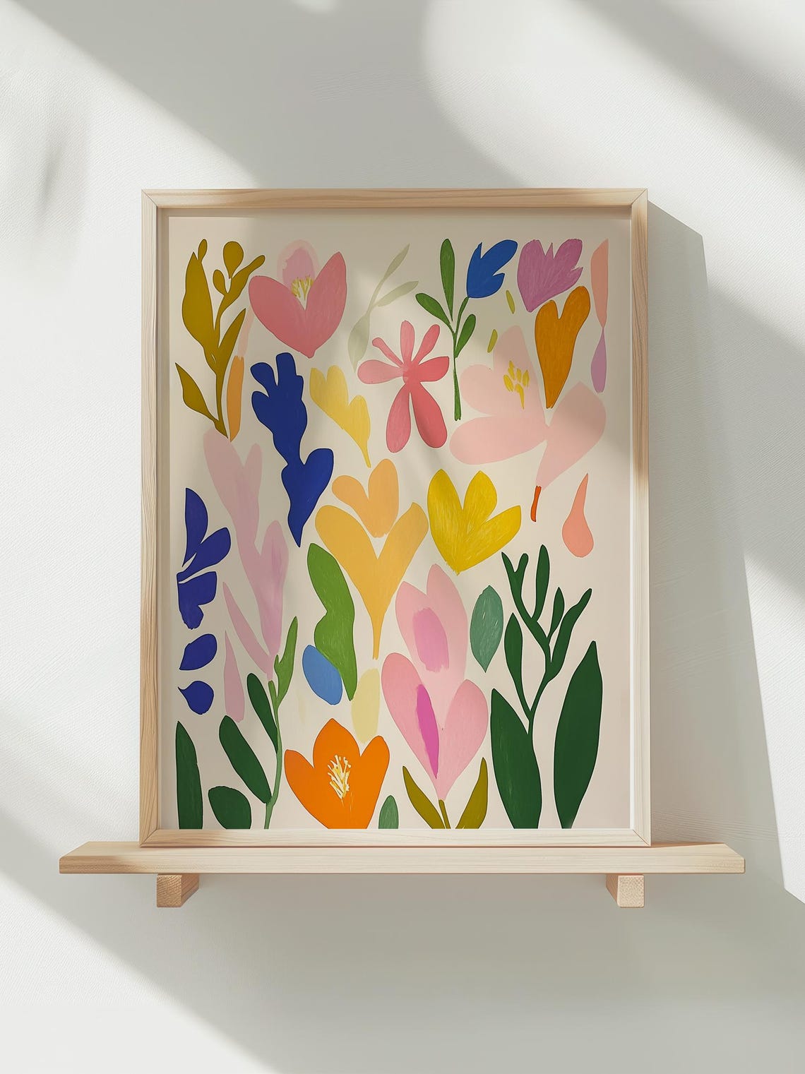 Bright Abstract Wildflower Field Colorful Botanical Home Decor Poster