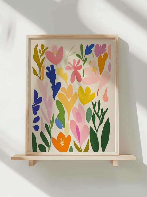 Bright Flower Market Print Wild Flower Wall Art Matisse Wall Art Flower Market Poster Living Room Print Bedroom Wall Dcor Art Prints