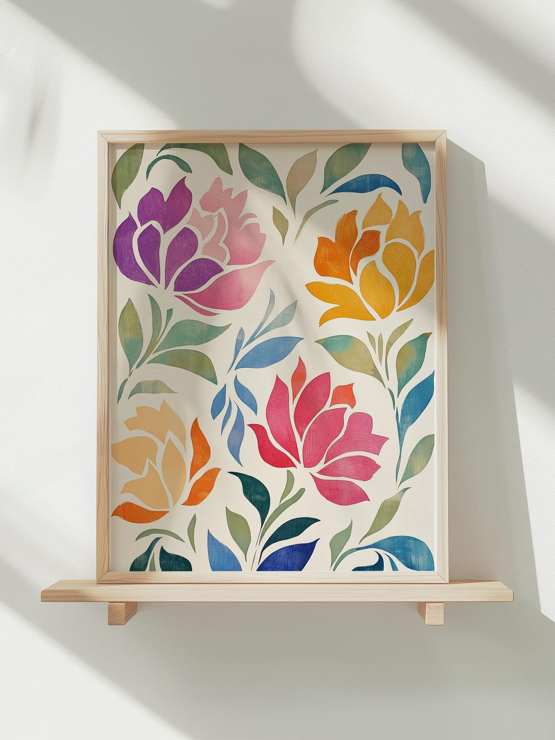 Bold Peony Blossoms Purple Pink Orange Graphic Home Decor Poster