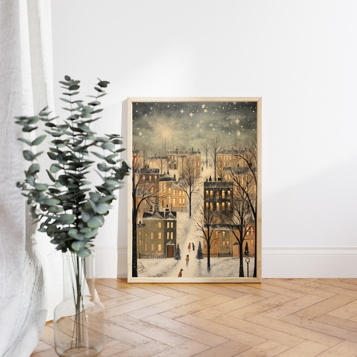 Christmas Town - Vintage Winter Art - Image 4