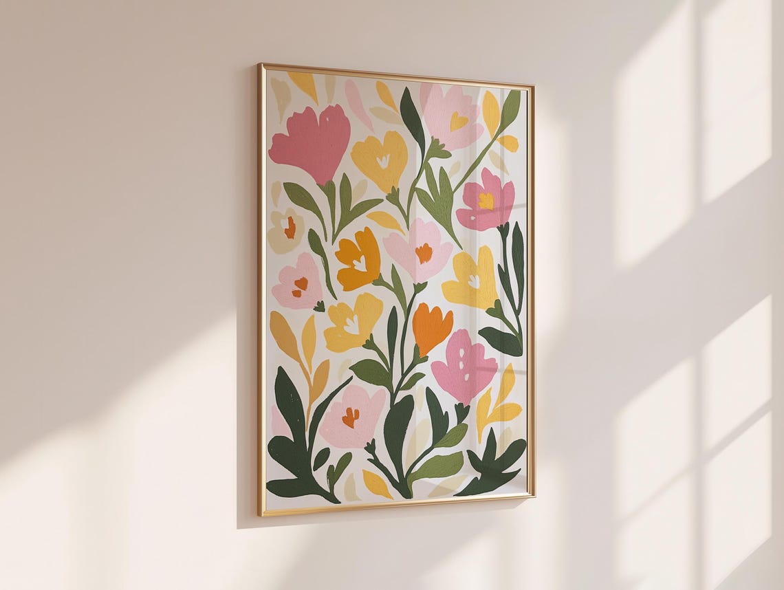 Flower Market Tulip Print Wild Flower Wall Art Flower Market Poster Living Room Print Bedroom Wall Dcor Modern Abstract Plant Wall Art - Image 6