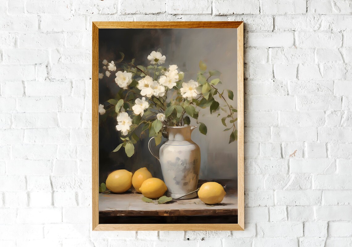 Vintage Lemon Still Life Art Print, French Country - Image 2