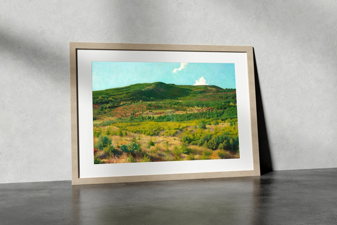 Vintage Landscape Painting Mountains Landscape Painting Farmhouse Decor Wall Art Vintage Country Art Green Landscape Print - Image 4