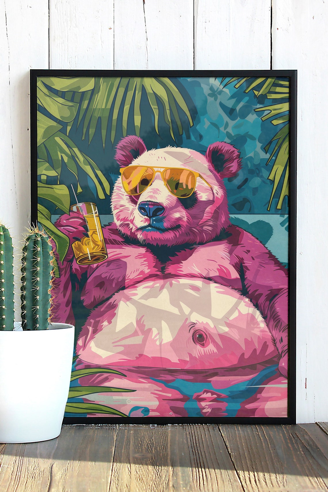 Vibrant Papa Bear Poster Print Trendy Wall Art Funny Retirement Gift For Dad Unique Maximalist Home Decor - Image 4