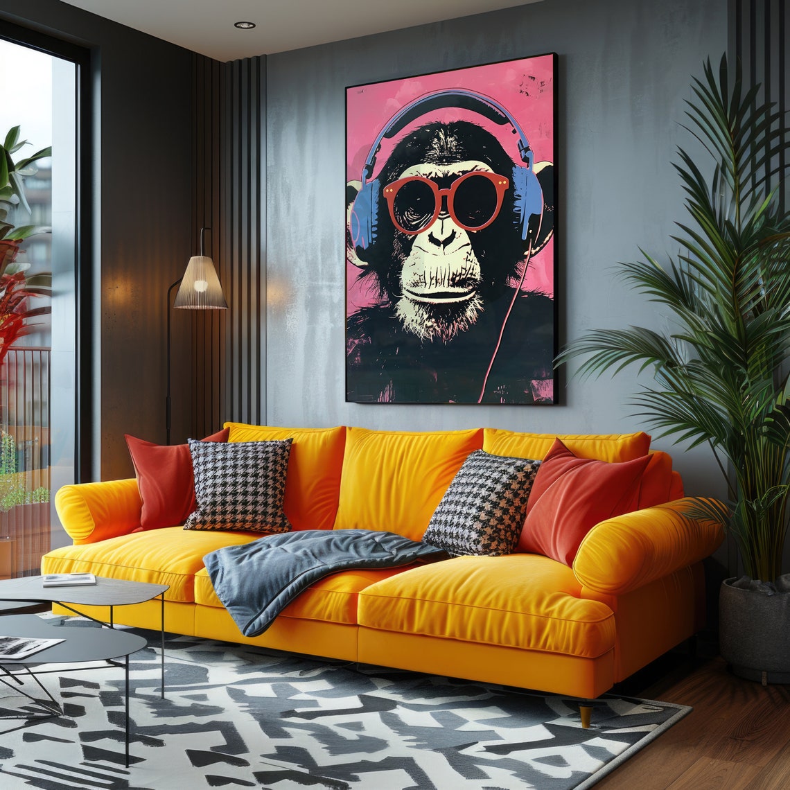 Funky Monkey Poster Wall Art Instant Vibrant Pop Art Illustration Music Pop Culture Wall Decor - Image 3
