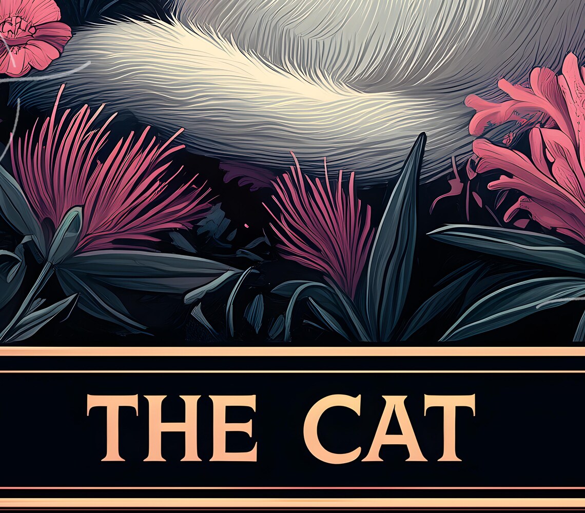 Cat Tarot Card, Botanical Witchy Cat Decor - Image 2