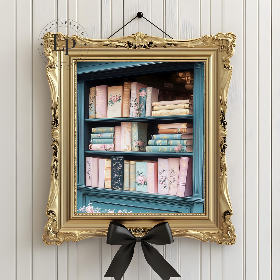 Vintage Book Inspired Art Print, Bookshelf Decor - Image 2