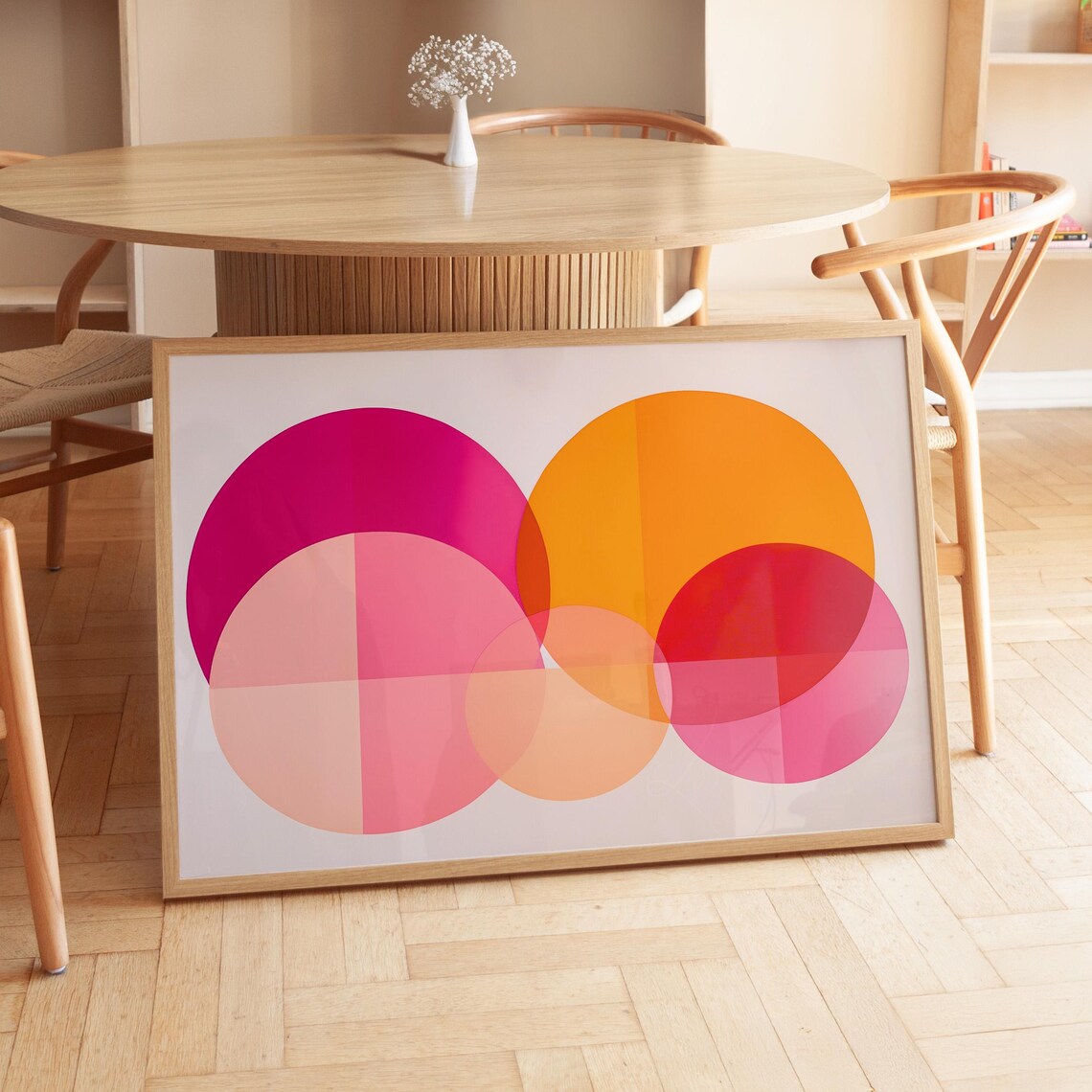 Pink Circle Abstract, Vibrant Dopamine Art Print - Image 4