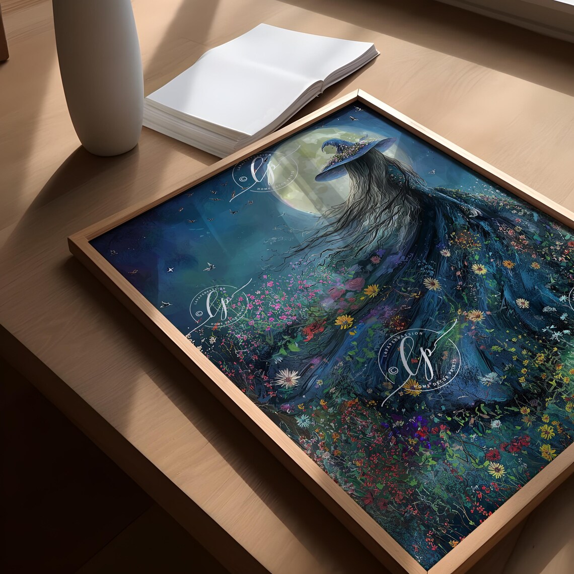 Cottagecore Meadow Witch with Wildflowers Art Print - Image 5