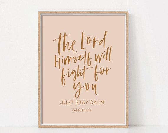 Exodus 14 Scripture Art Print, Boho Minimal Decor