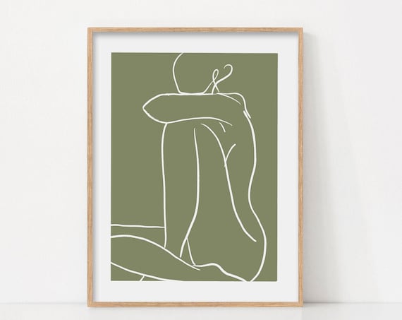 Minimalist Body Line Art Abstract Figure Art Print
