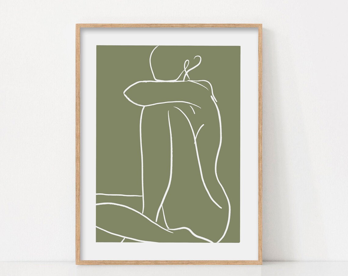 Minimalist Body Line Art Abstract Figure Art Print