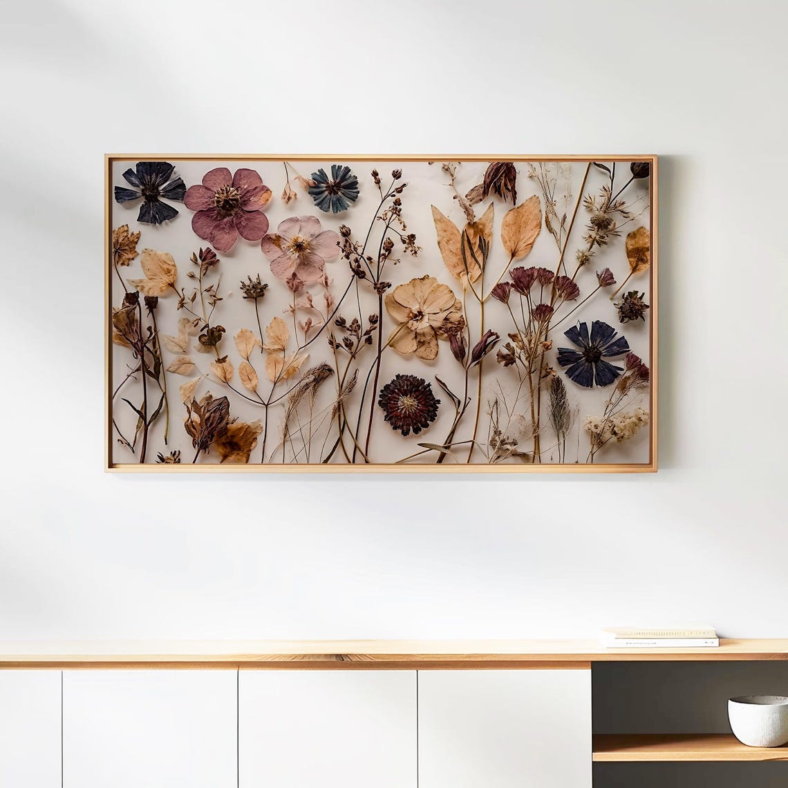 Pressed Dried Wildflowers Botanical Autumn Floral Art Poster - Image 2