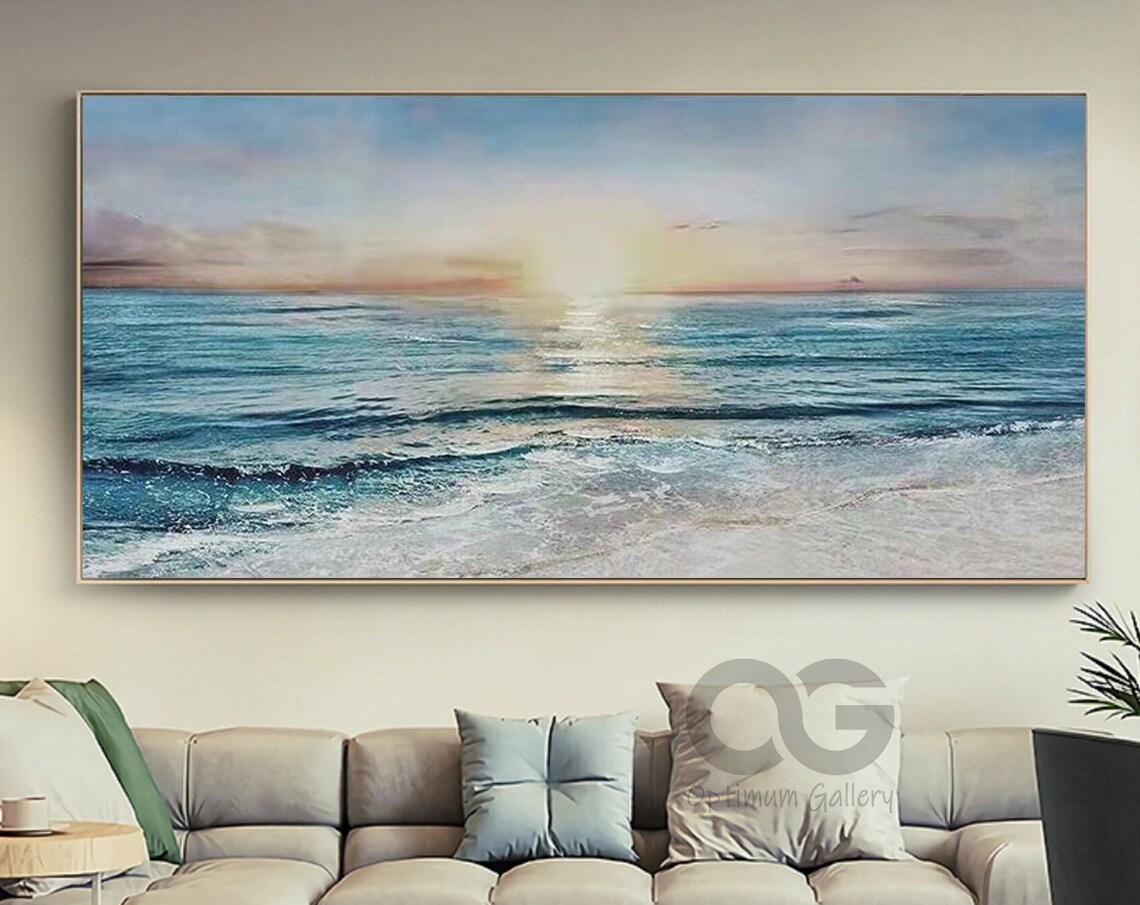 Abstract Ocean Sunset, Contemporary Seascape Art Print