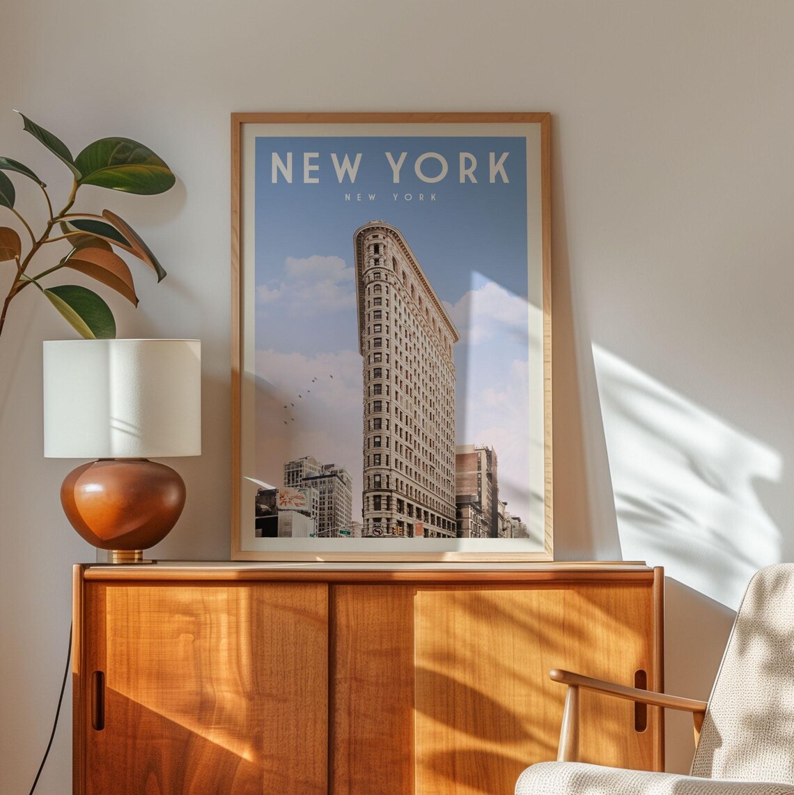 New York Flatiron Building Iconic Skyscraper Vintage Travel Poster