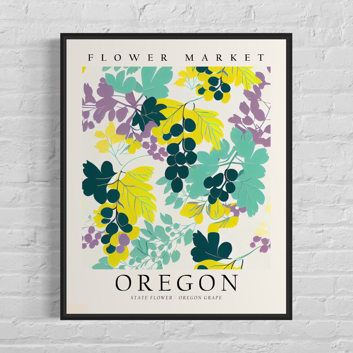 Oregon State Flower Oregon Grape Art Print - Image 3