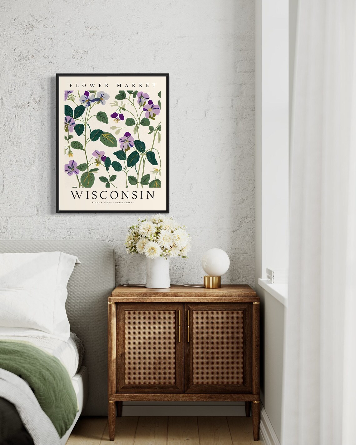 Wisconsin State Flower Wood Violet Art Print - Image 3