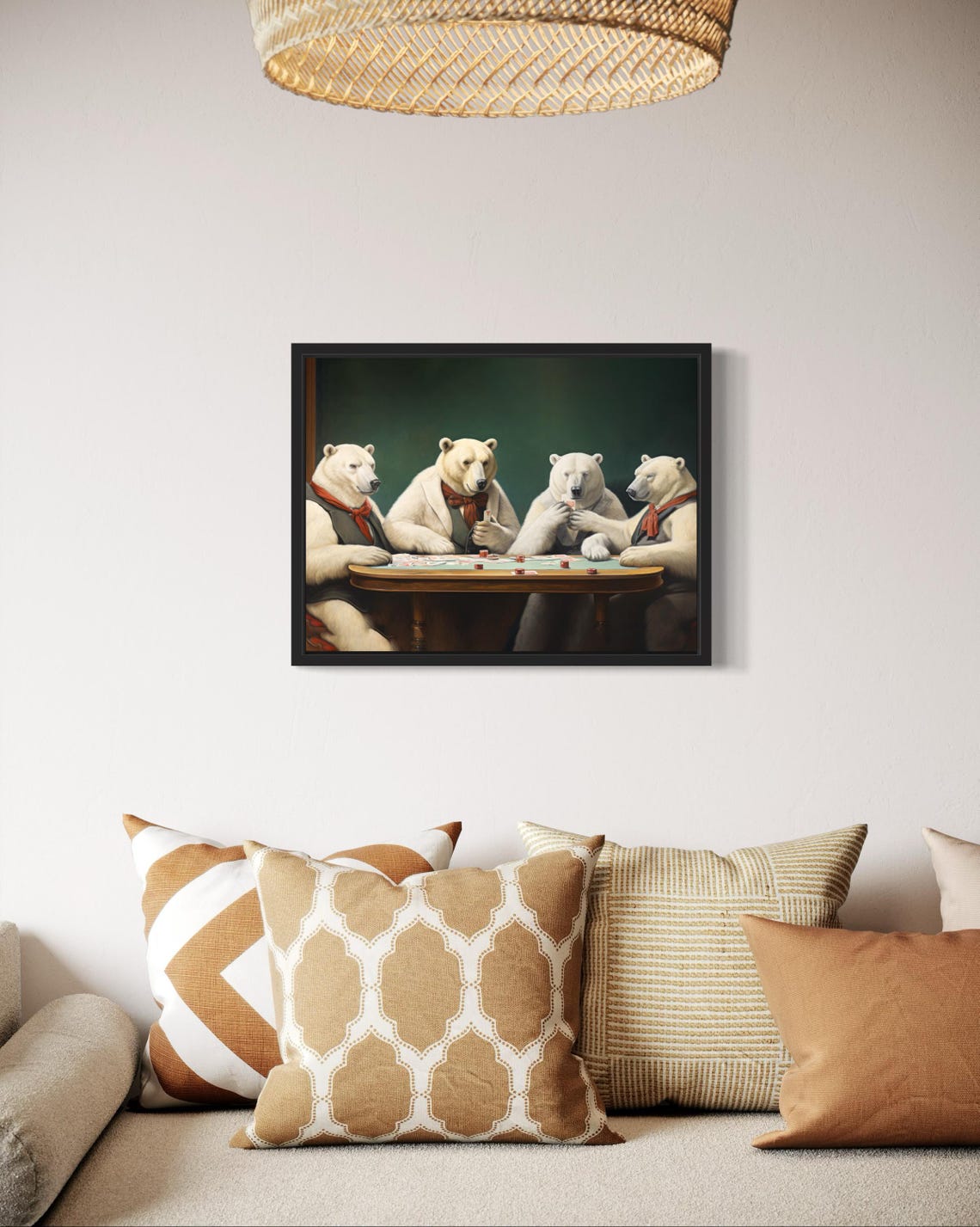 Polar Bears Playing Poker Card Game Arctic Animals Humor Poster - Image 2