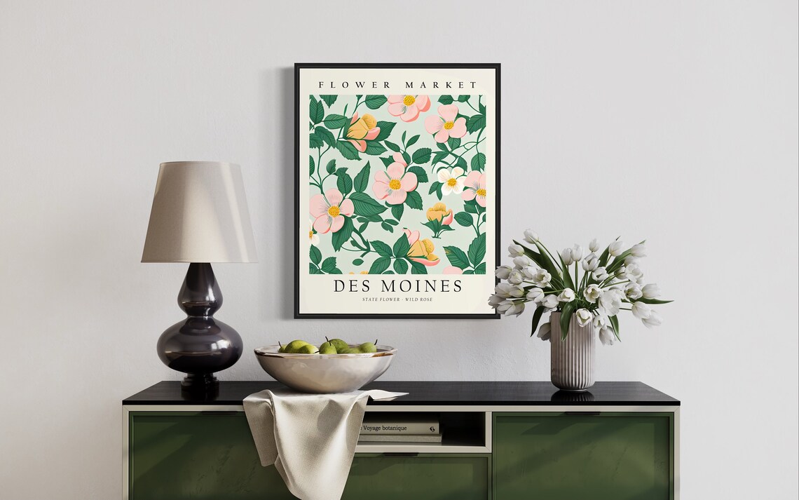 Des Moines Iowa Wild Flower Market Art Print - Image 3