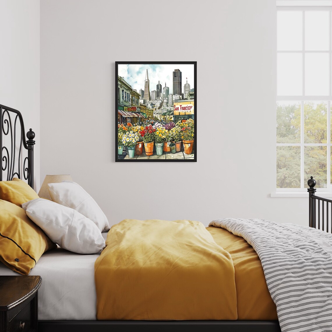 San Francisco Flower Market Poster, Neutral Botanical Artwork - Image 3