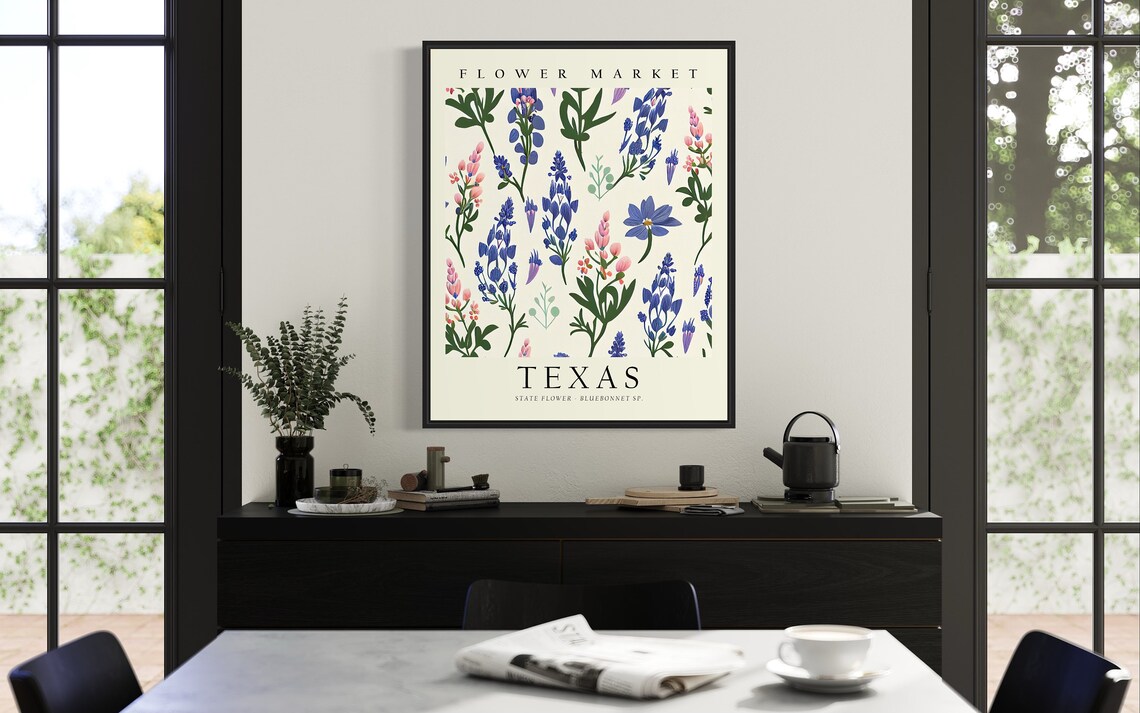 Texas State Flower Bluebonnet Botanical Art Print - Image 3