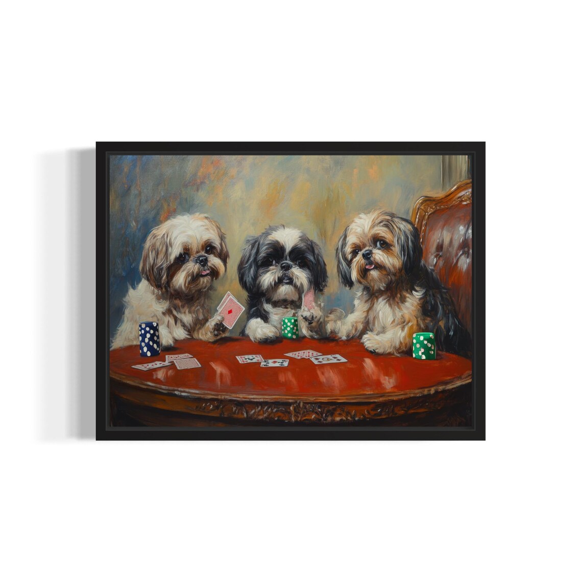 Shih Tzu Playing Cards Poker Humor Art Print