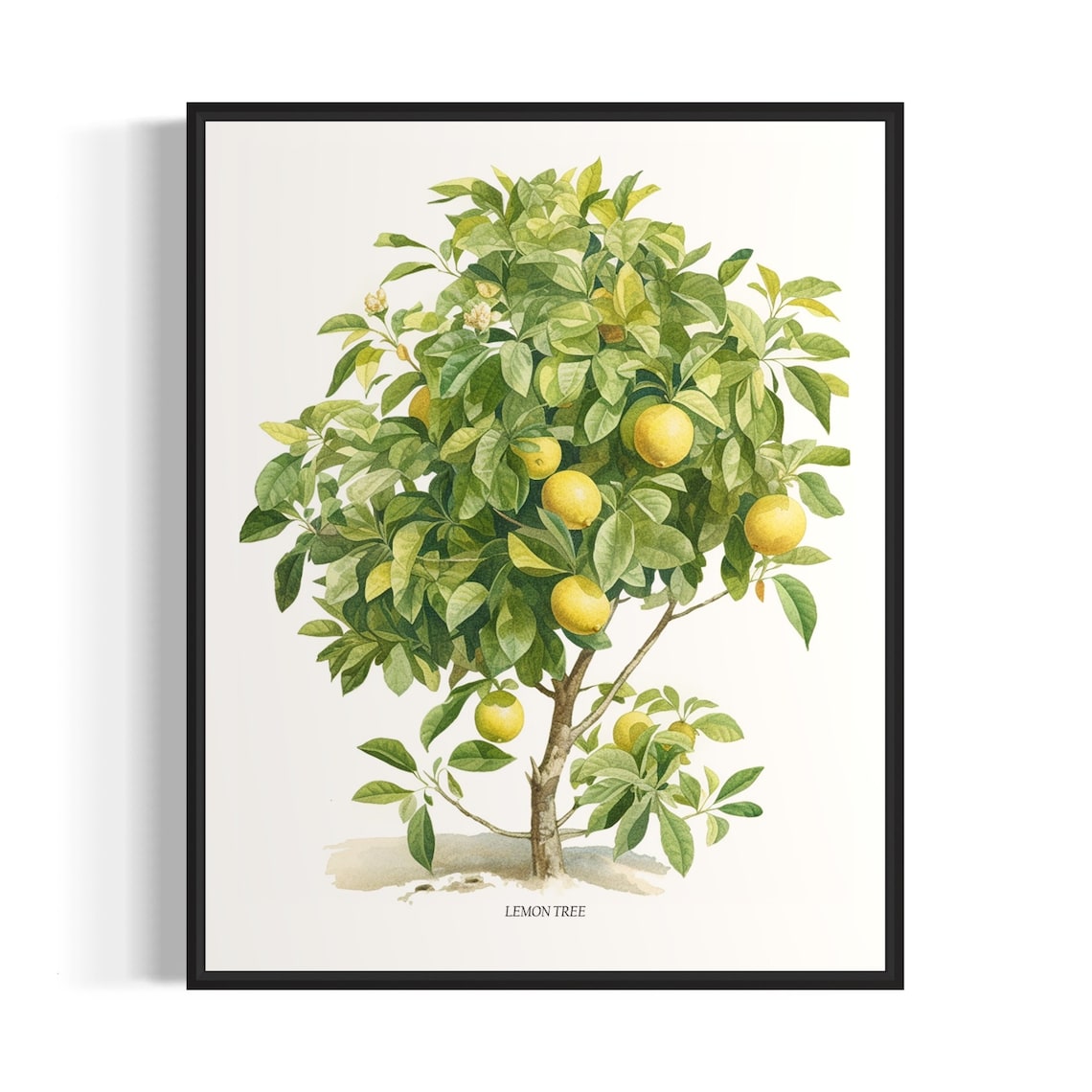 Lemon Tree Wall Art Print, Kitchen Fruit Decor