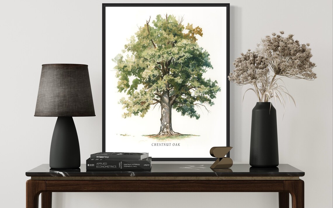 Chestnut Oak Tree Art Print, Nature Wall Art - Image 3