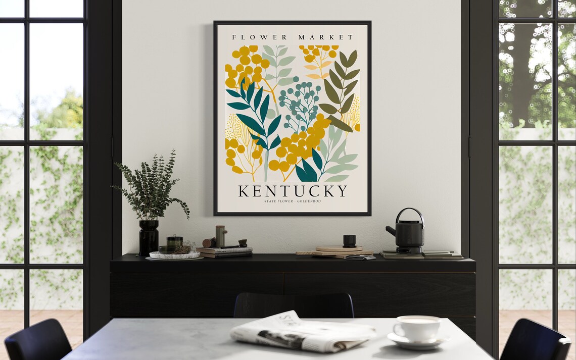 Kentucky State Flower Goldenrod, Botanical Art Print - Image 2